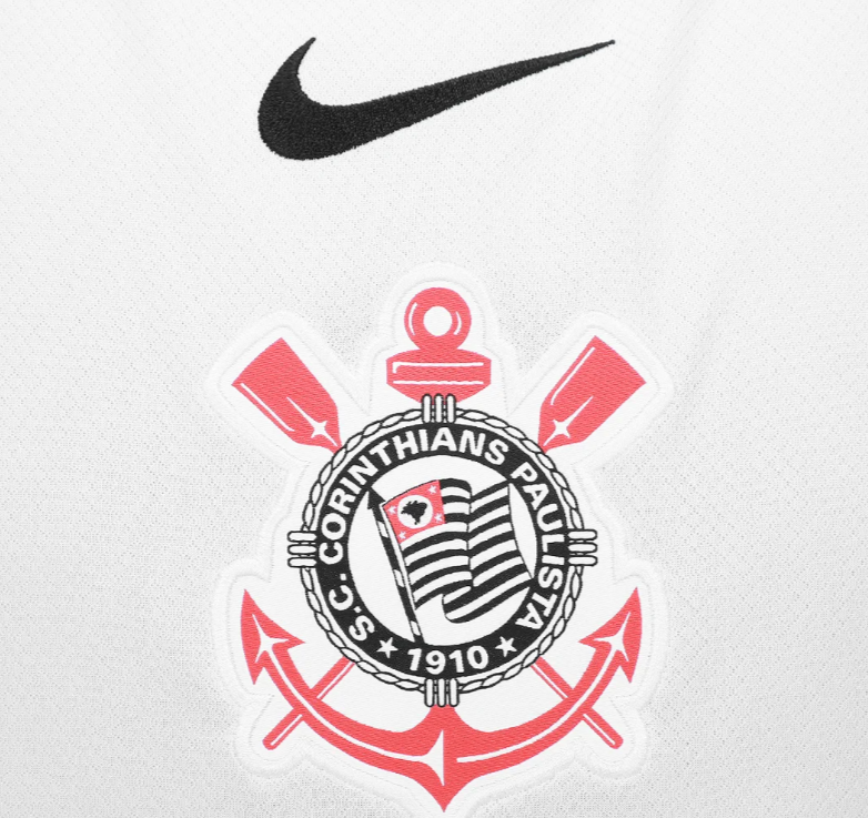 Camisa Corinthians Torcedor Branco com Preto -Lançamento 25/26